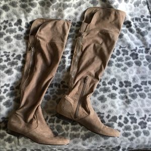 IVANKA TRUMP SUEDE OVER THE KNEE BOOTS